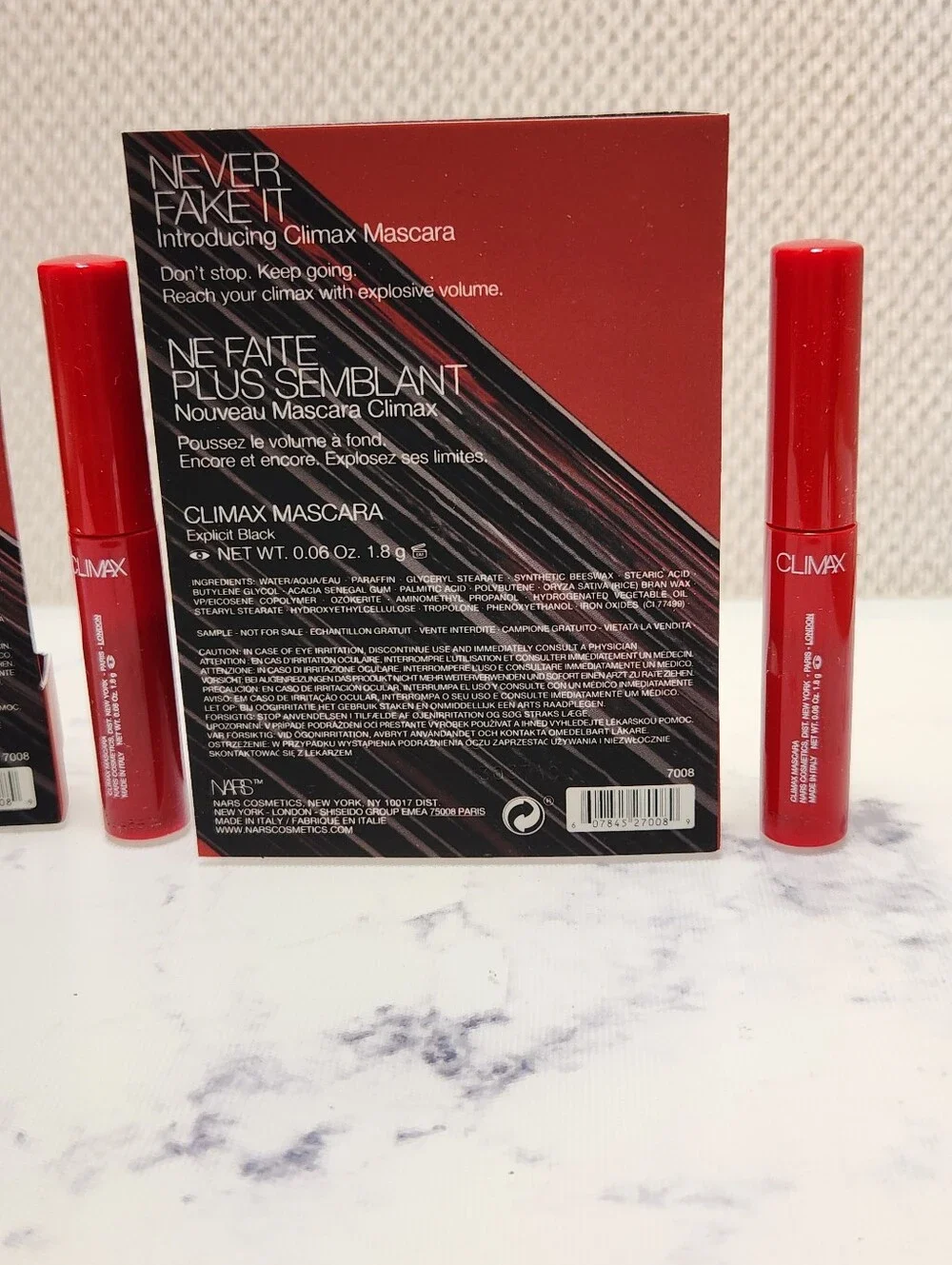 2 NARS Climax Volume Mascara Explicit Black MINI Travel Size .06 oz